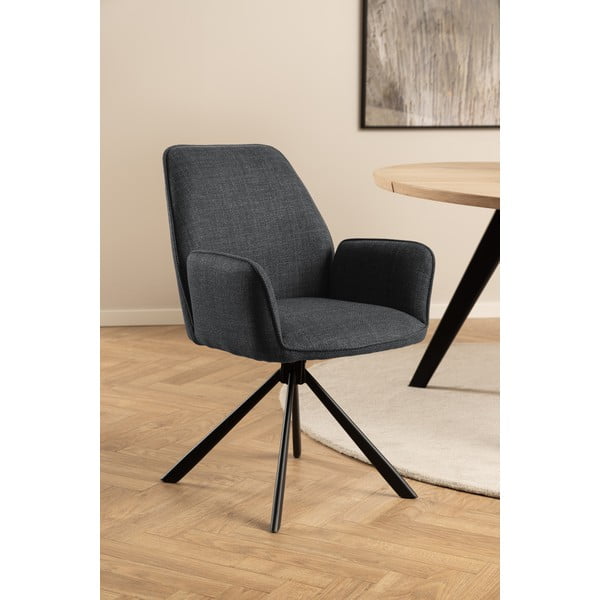 Tmavě šedá čalouněná jídelní křesla v sadě 2 ks s područkami Glenda – Actona-image-2