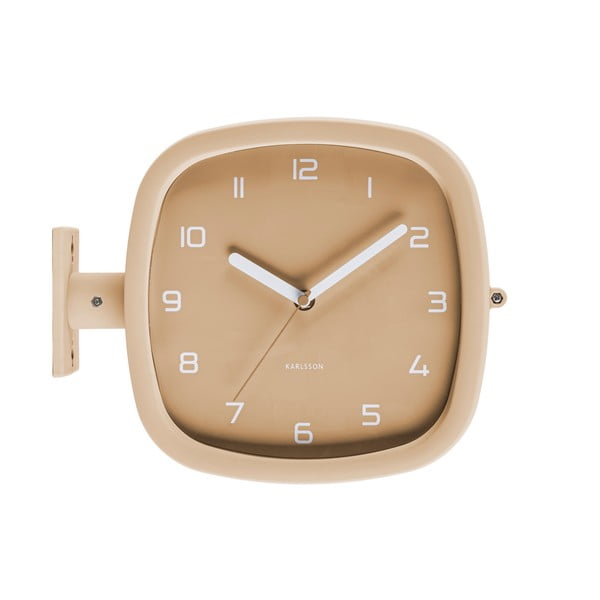 Pískově hnědé nástěnné hodiny Karlsson Slides, 29 x 24,5 cm