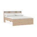 Dvoulůžková postel v dekoru dubu s úložným prostorem bez roštu 160x200 cm v přírodní barvě Ikast – Tvilum