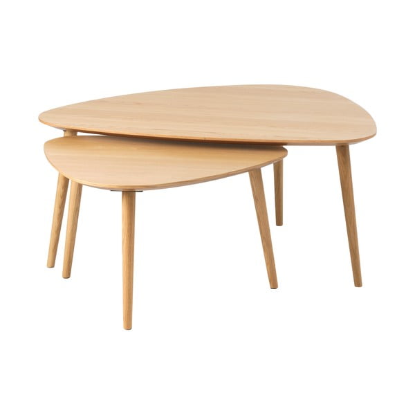 Konferenční stolky v dekoru dubu v přírodní barvě v sadě 2 ks 70x100 cm Adda – Unique Furniture