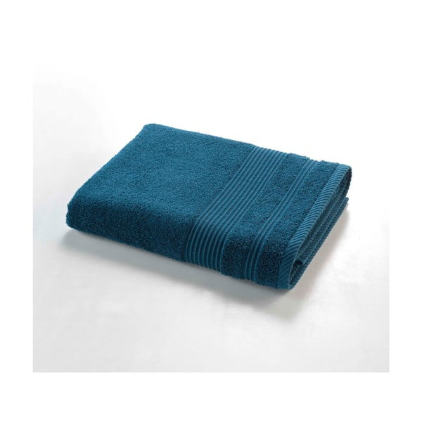 Tmavě modrá froté bavlněná osuška 70x130 cm Tendresse – douceur d'intérieur