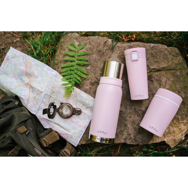 Růžový cestovní termohrnek Vialli Design Fuori, 400 ml-image-1