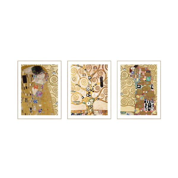 Obrazy v sadě 3 ks - reprodukce 30x40 cm Klimt