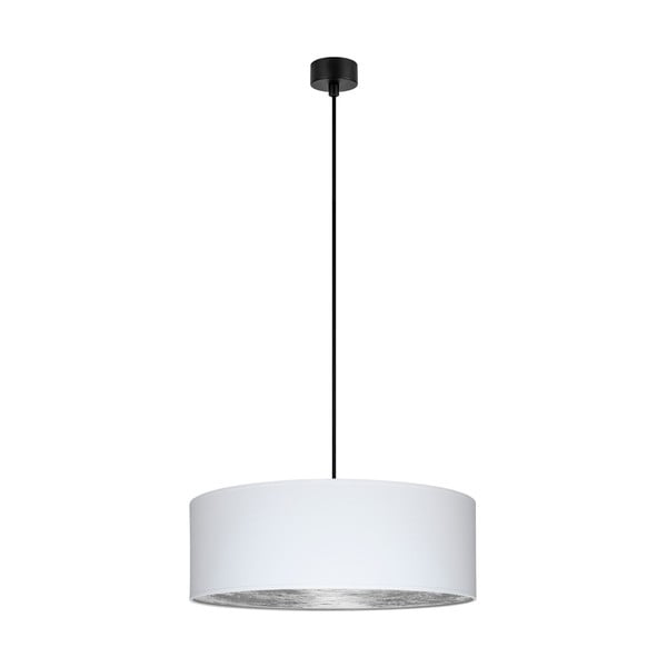 Bílé závěsné svítidlo s detailem ve stříbrné barvě Sotto Luce Tres XL, ⌀ 45 cm