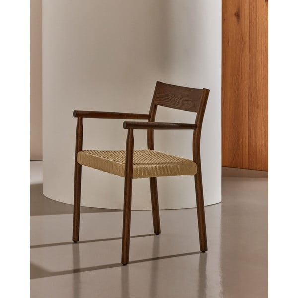 Hnědá/v přírodní barvě jídelní židle z dubového dřeva Yalia – Kave Home-image-2