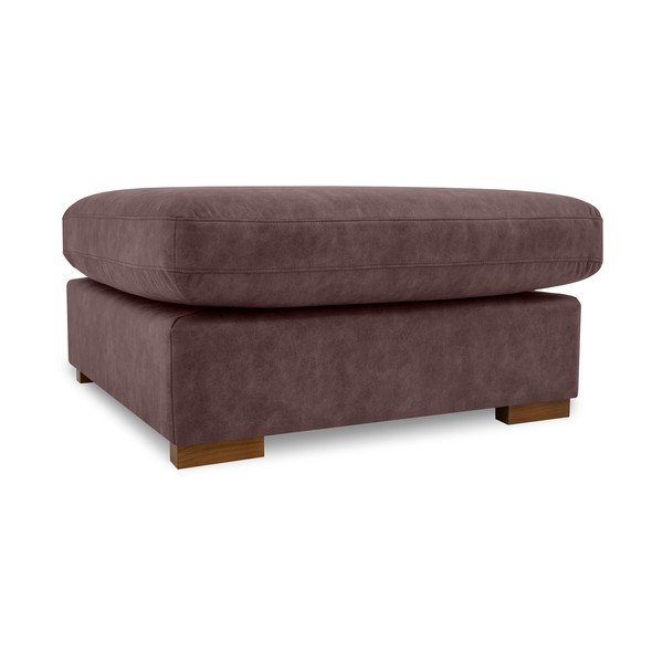 Tmavě hnědá podnožka z imitace kůže Hamburg – Scandic-image-4