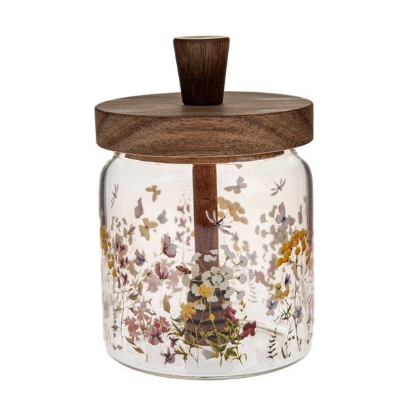 Skleněná dóza na med Flowers – Dakls