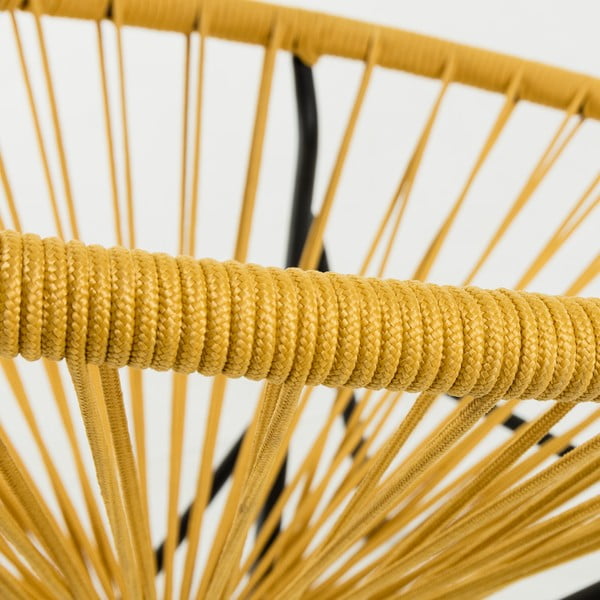 Hořčicově žluté zahradní křeslo s ocelovou konstrukcí Kave Home Samantha-image-4