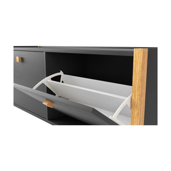 Tmavě šedá lavice/botník Woodman Bode-image-3