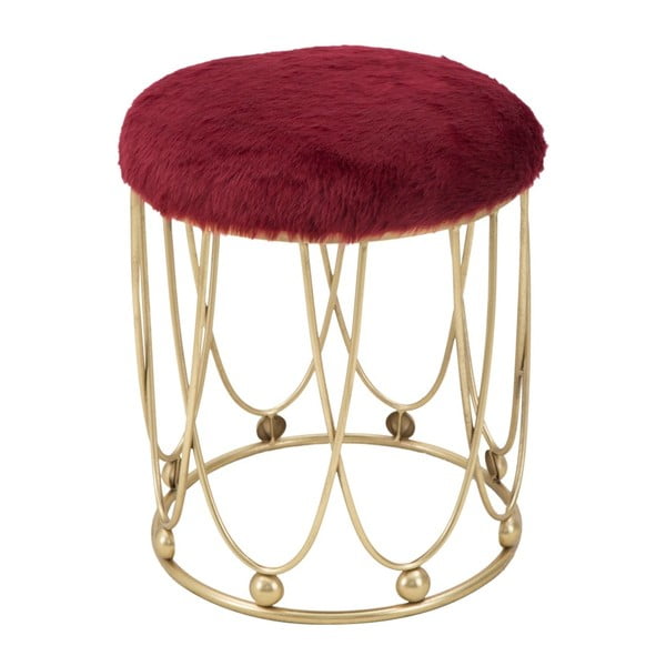 Vínově červená polstrovaná stolička s železnou konstrukcí ve zlaté barvě Mauro Ferretti Amelia