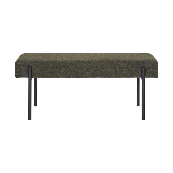 Tmavě zelená lavice z textilie bouclé Swindon – House Nordic
