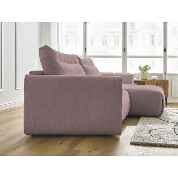 Světle růžová rohová pohovka Aden – Bobochic Paris-image-3