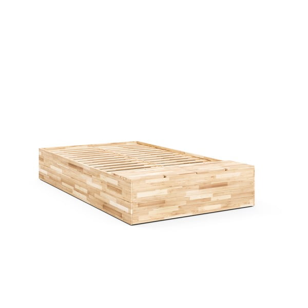 Dvoulůžková postel z borovicového dřeva s úložným prostorem s roštem v přírodní barvě 140x200 cm Basement Bed – Karup Design