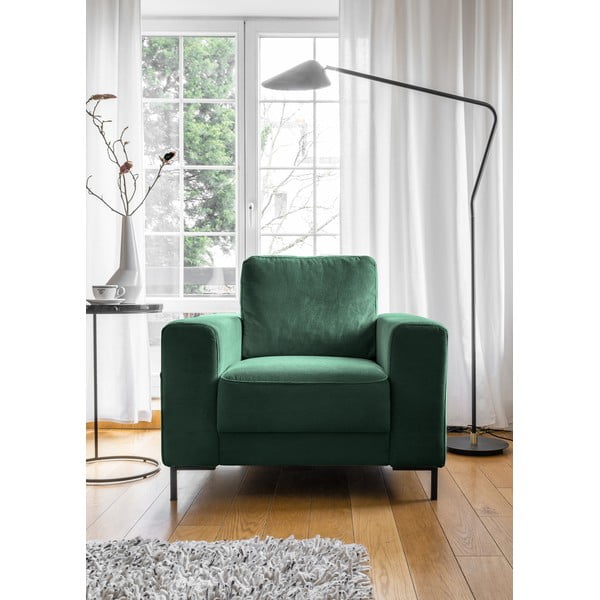 Tmavě zelené manšestrové křeslo Lofty Lilly – Miuform-image-1