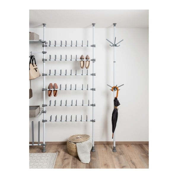 Bílý kovový teleskopický stojan na boty Herkules – Wenko-image-4