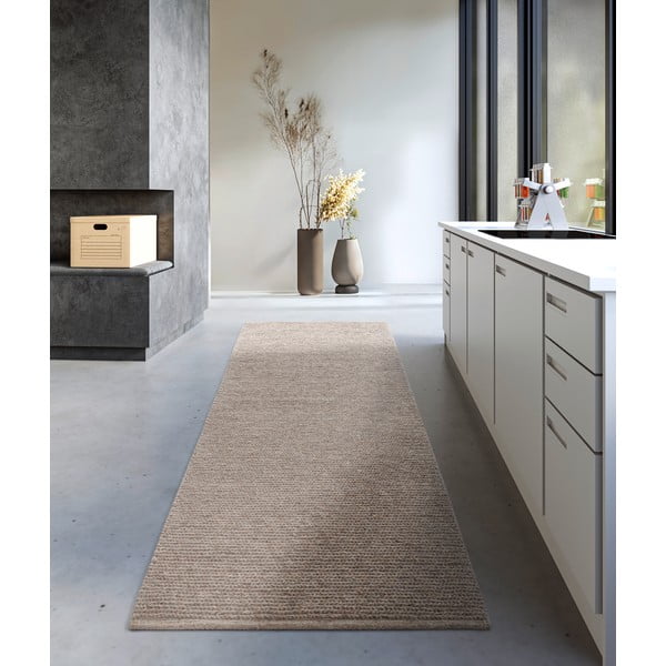 Světle hnědý ručně tkaný vlněný běhoun 80x200 cm Francois – Villeroy&Boch-image-1