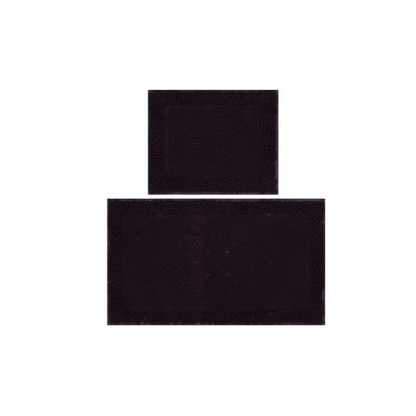 Tmavě fialové koupelnové předložky v sadě 2 ks 100x60 cm Piante – Foutastic