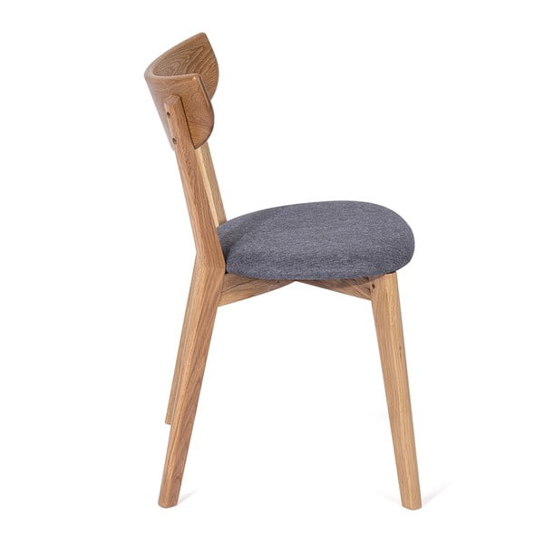 Jídelní židle z dubového dřeva s šedým sedákem Arch - Bonami Essentials-image-1