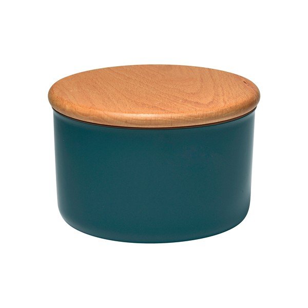 Makově modrá dóza s dřevěným víčkem Emile Henry, 0,5 l