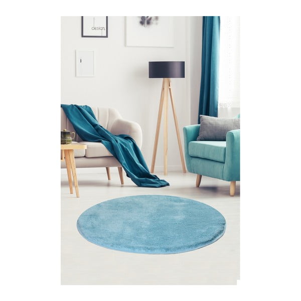 Světle modrý koberec Milano, ⌀ 90 cm
