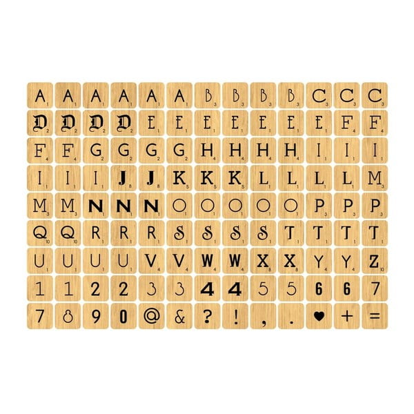 Samolepka Wood Letter Tiles Mini