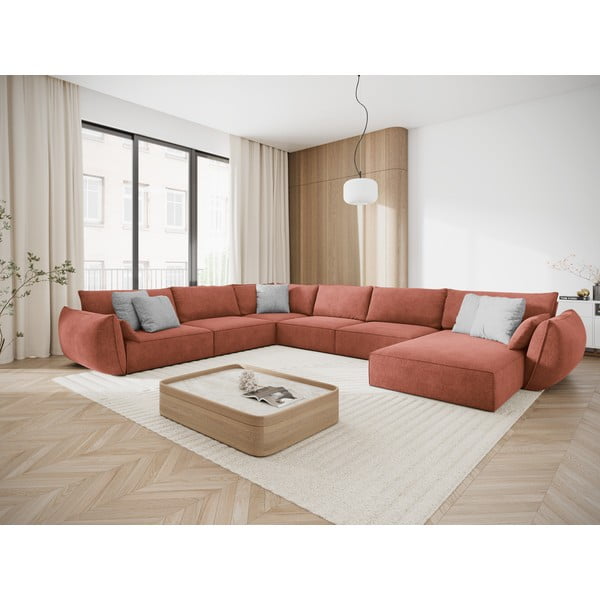 Červená rohová pohovka (levý roh) Vanda – Mazzini Sofas-image-1