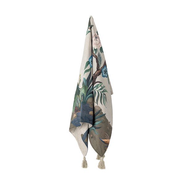 Zelená deka 130x155 cm Peacock – Bloomingville-image-4