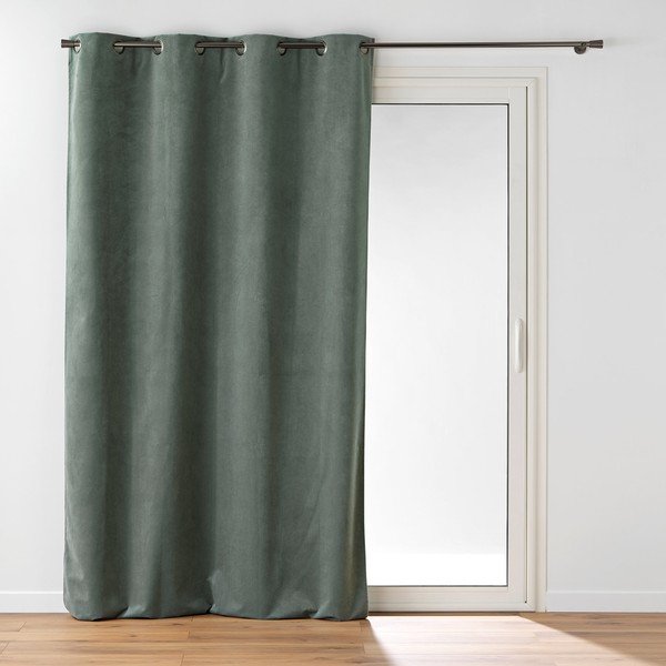 Khaki sametový závěs 140x260 cm Olympe – douceur d'intérieur