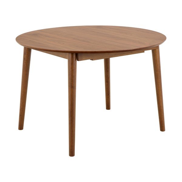 Kulatý rozkládací jídelní stůl s přídavnou deskou v dekoru ořechu ø 115 cm Montreux – Actona