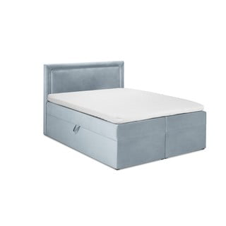 Světle modrá boxspring postel s úložným prostorem 160x200 cm Yucca – Mazzini Beds