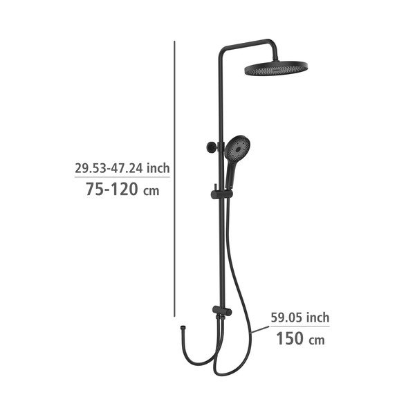 Černý sprchový set z nerezové oceli 120 cm Soft Water – Wenko-image-2