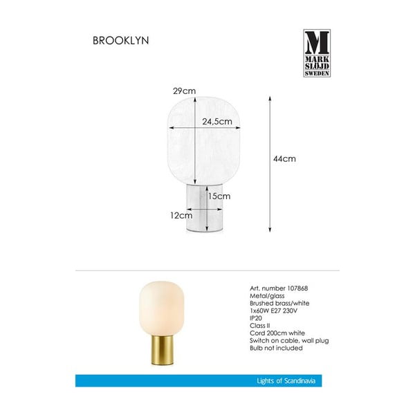 Stolní lampa Markslöjd Brooklyn Brushed Brass-image-3
