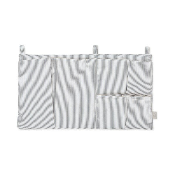 Světle modrý kapsář na dětskou postýlku z Bio bavlny 42 cm Classic Stripes Blue – Cam Cam Copenhagen