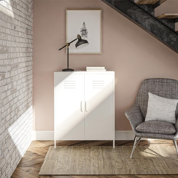 Bílá kovová skříňka 40x102x80 cm Mission District – Støraa-image-2