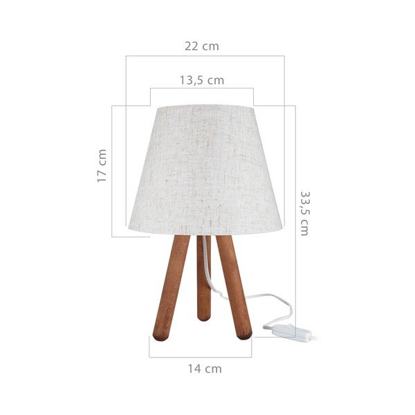 Stolní lampa s textilním stínidlem v bílo-přírodní barvě (výška 33,5 cm) – Squid Lighting-image-2