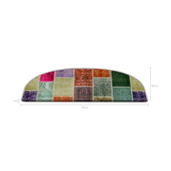 Nášlapy na schody v sadě 16 ks 20x65 cm Patchwork – Vitaus-image-2