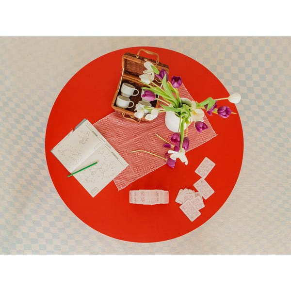 Červený kulatý konferenční stolek ø 100 cm Pausa – Really Nice Things-image-3