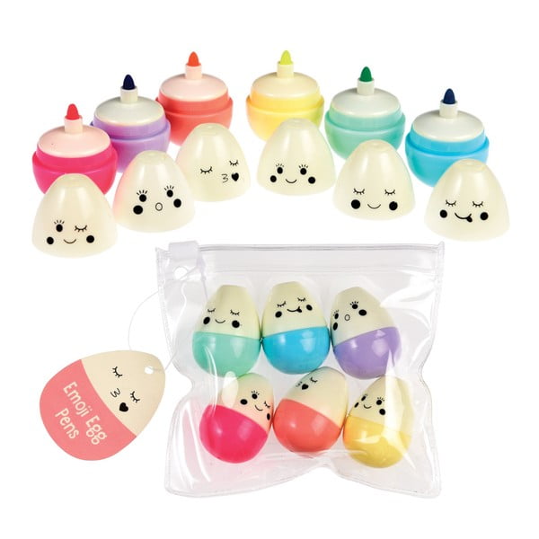 Sada 6 fixek ve tvaru vajíček Rex London Emoji Egg-image-2