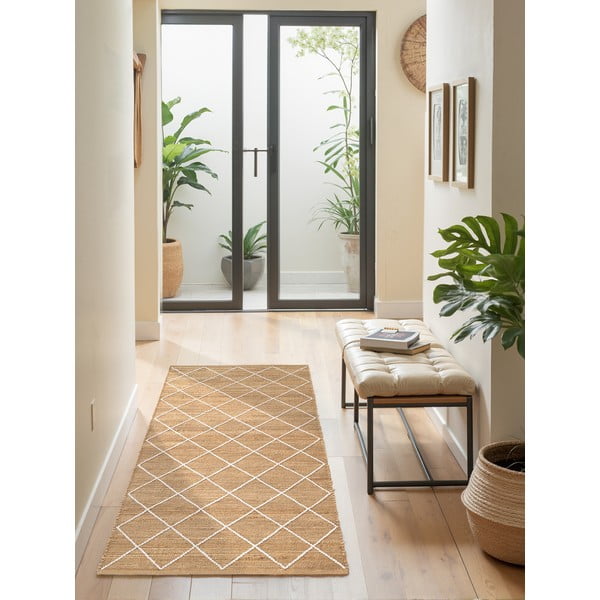 Ručně tkaný jutový běhoun v přírodní barvě 80x200 cm Kunu – Hanse Home-image-3