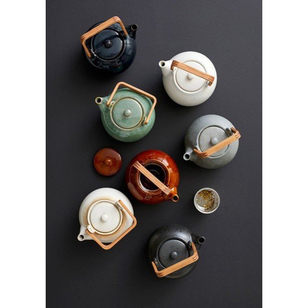 Tmavě modrá keramická konvice na čaj se sítkem 1,2 l Gastro Blue – Bitz-image-1