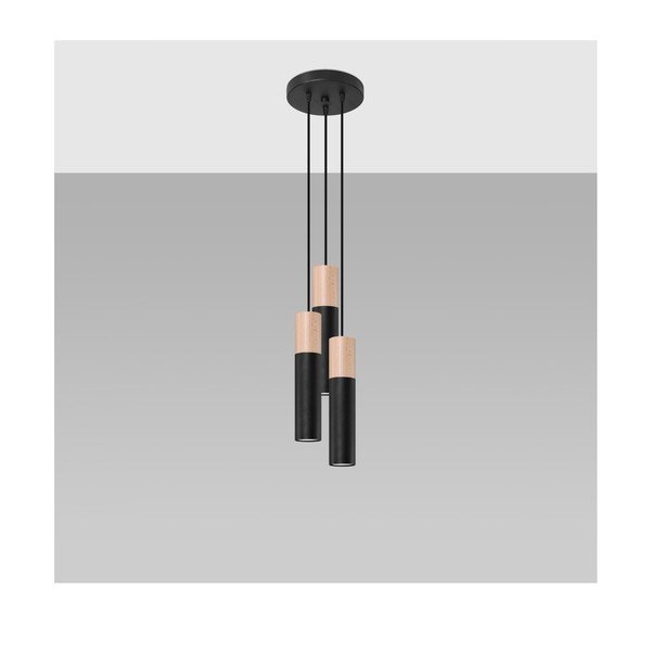 Černé závěsné svítidlo ø 6 cm Paul – Sollux-image-3