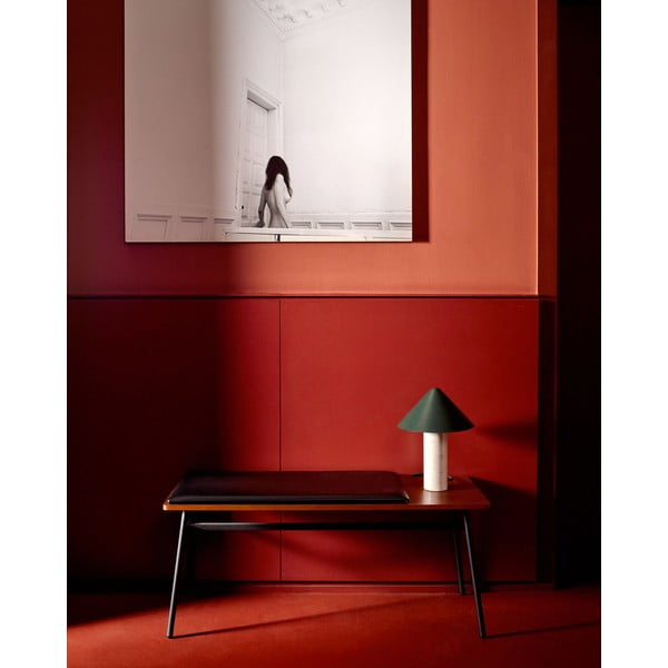 Černá/hnědá lavice z imitace kůže Carabel – Kave Home-image-1