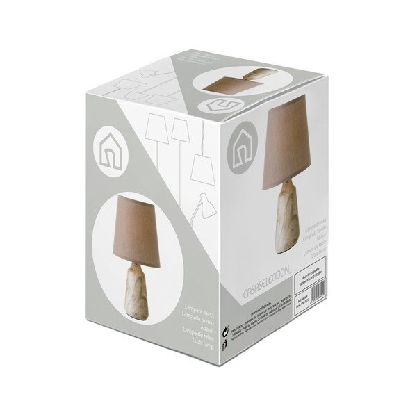 Béžová keramická stolní lampa s textilním stínidlem (výška 28 cm) – Casa Selección-image-4