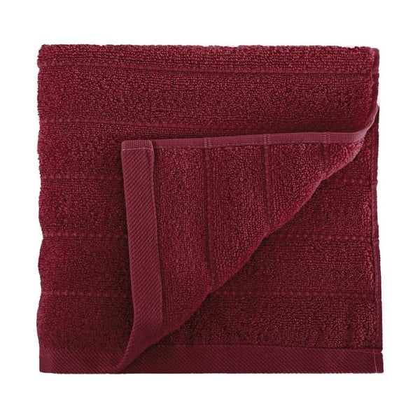 Tmavě červený ručník z česané bavlny Pierre, 50 x 90 cm