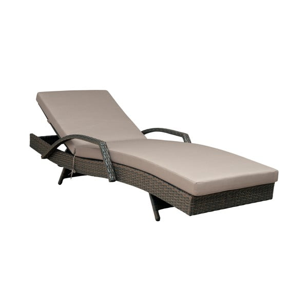 Hnědo-béžové zahradní lehátko z umělého ratanu Redondo – Unique Furniture