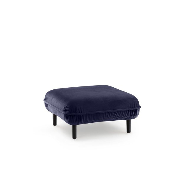 Tmavě modrá sametová podnožka EMKO Bean-image-2