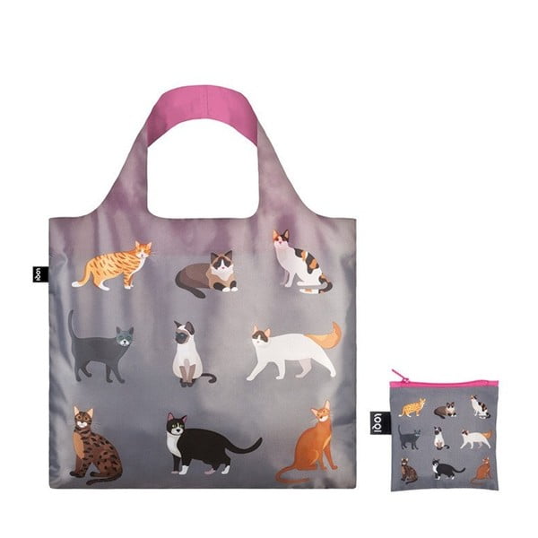 Skládací nákupní taška s kapsičkou LOQI Meow