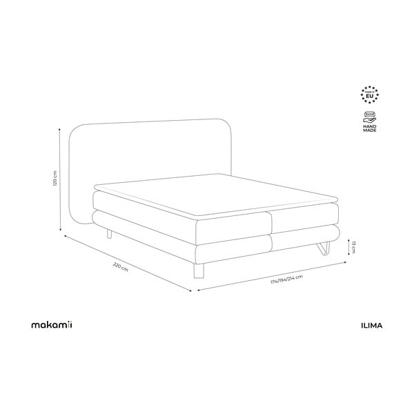 Bílá boxspring postel 180x200 cm Ilima – Makamii-image-4