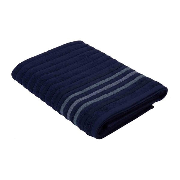 Tmavě modrý ručník z bavlny Bella Maison Stripe, 30 x 50 cm