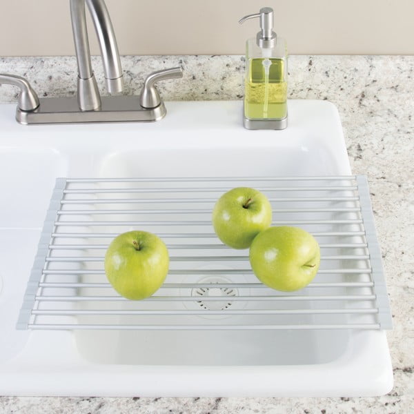 Hliníková odkapávací mřížka na dřez ve stříbrné barvě Metro – iDesign-image-1